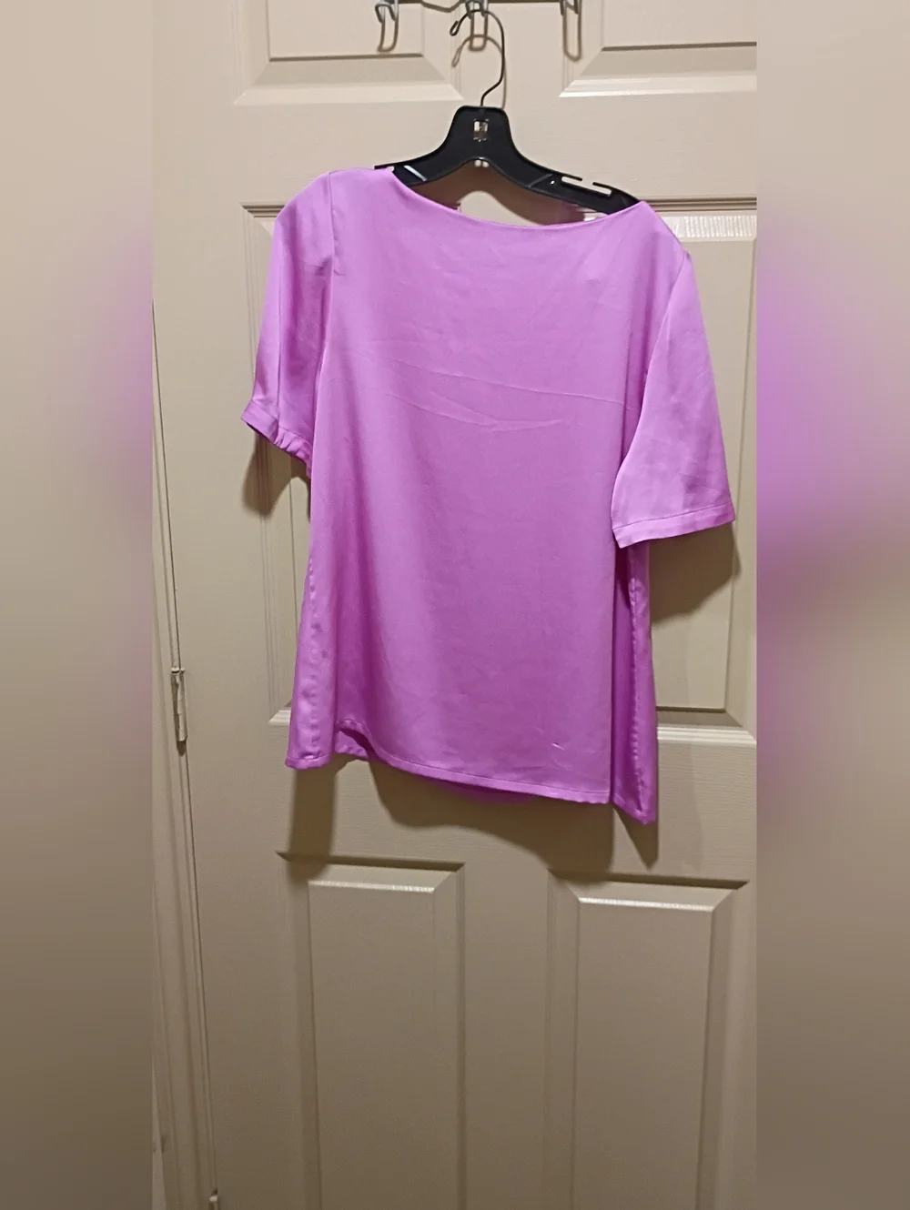 lilac purple Banana Republic short sleeve blouse GUC Large